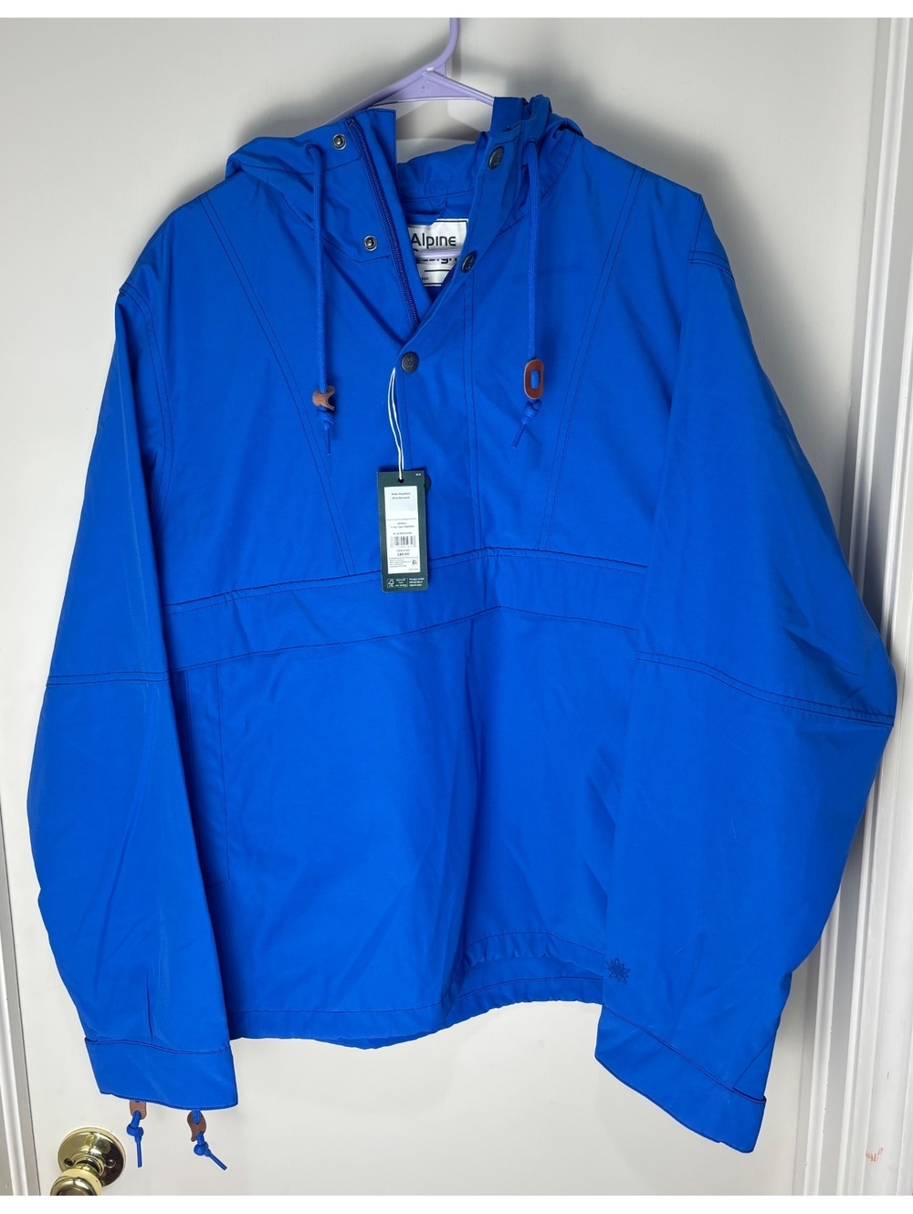 Alpine Design 1962 Anorak Mens L Blue Infusion Hooded Windbreaker NWT